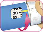 Hand Turning Dial Clockwise by 2 Units