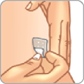 Wiping Injection Site with Alcohol Wipe